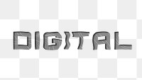 Dark gray digital word topographic typography design element