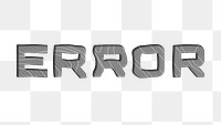 Dark gray error word topographic typography design element