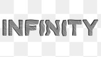 Dark gray infinity word topographic typography design element