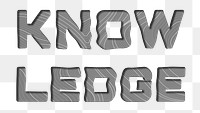 Dark gray knowledge word topographic typography design element