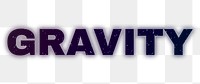 Gravity png bold font text neon typography