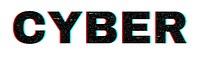 Blurred word CYBER png typography