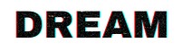 Blurred word DREAM png typography