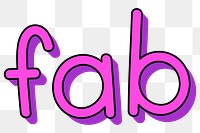 Purple fab typography design element