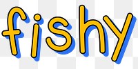 Yellow fishy typography design element