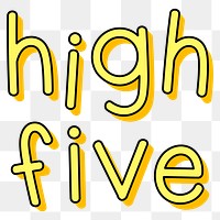Yellow high five typography design element