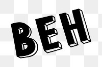 Beh png word art font typography 