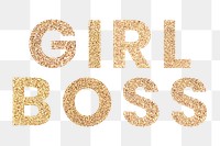 Glittery girl boss typography design element