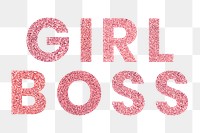 Girl Boss red png sparkly text typography