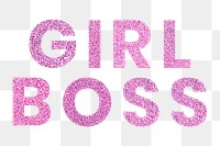 Glitter Girl Boss pink png  typography