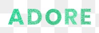 Glitter Adore aqua green png word typography