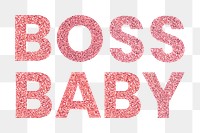 Glitter Boss Baby red png word typography