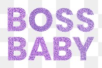 Png Boss Baby glittery purple text typography