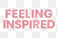 Feeling Inspired png red trendy word typography sticker