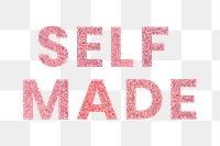 Png red Selfmade sparkly typography sticker