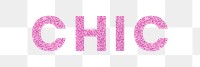 Chic pink png sparkly word typography