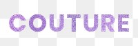 Sparkly purple Couture png word typography sticker