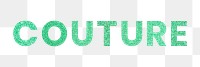 Glitter Couture aqua green png word typography