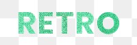 Glitter Retro aqua green png word typography