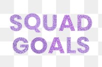 Sparkly purple Squad Goals png text typography sticker