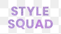 Style Squad sparkly purple png word typography