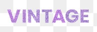 Png Vintage glittery purple word typography