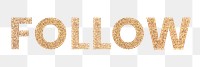 Glittery follow typography design element