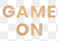 Glittery game on typography design element