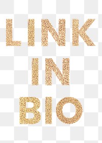 Glittery link in bio typography design element