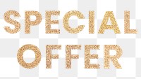 Glittery special offer typography design element