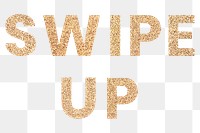 Glittery swipe up typography design element