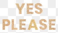 Glittery yes please typography design element