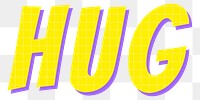 Word hug funky typography png