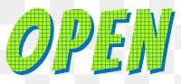 Word open funky typography png