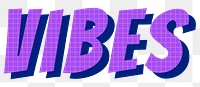 Word vibes funky typography png