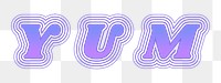 Yum png retro font typography