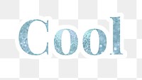 Cool glitter font sticker with a white border design element