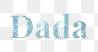 Glittery dada light blue typography design element