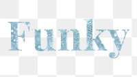 Glittery funky light blue typography design element
