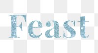 Glittery feast light blue typography design element