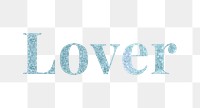 Glittery lover light blue font design element