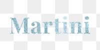 Glittery martini light blue font design element