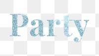 Glittery party light blue typography design element