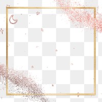 Glitter gold frame png pink sparkly 