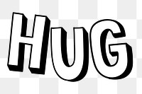 PNG comic style Hug shadow font typography 