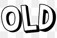 Old shadow font typography png