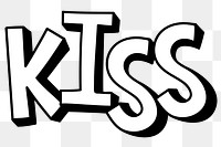 Kiss shadow font typography png