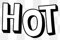 Hot shadow font typography png