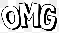 OMG shadow font typography png