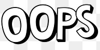 Oops shadow font typography png